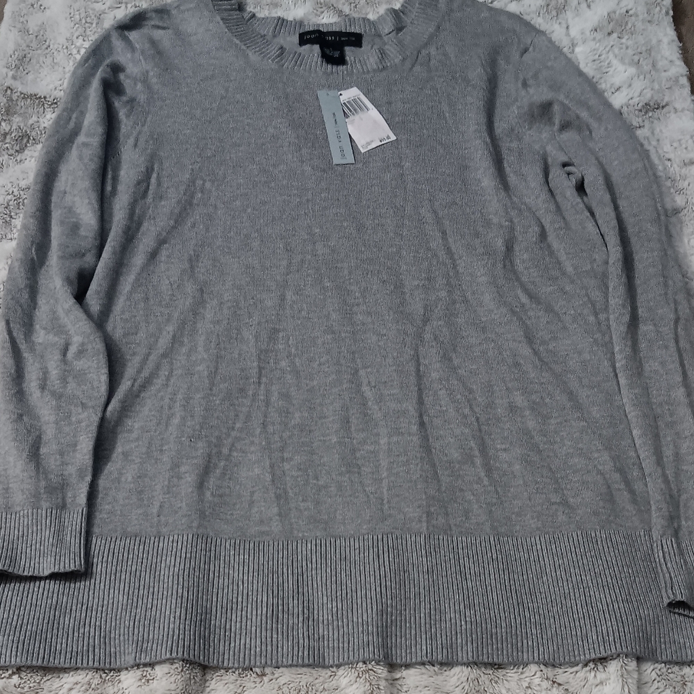 Joan Vass Long Sleeve Gray Sweater